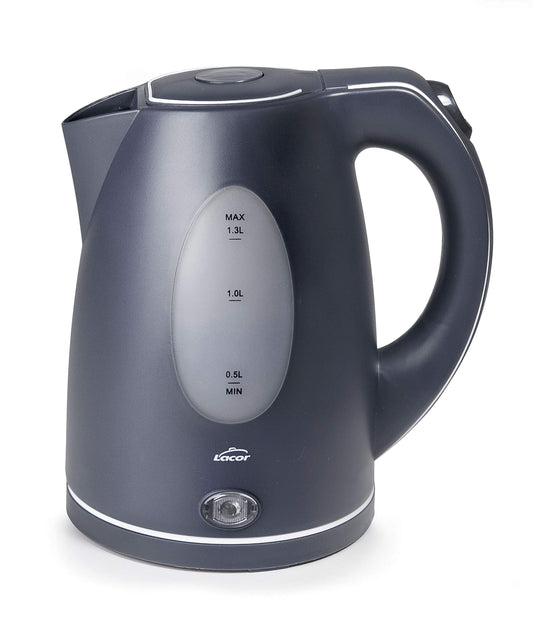 Lacor ūdens vārītājs pelēks 2200 W, bez BPA, 1,30 l - ātri vārīšana, droša lietošana, moderns dizains