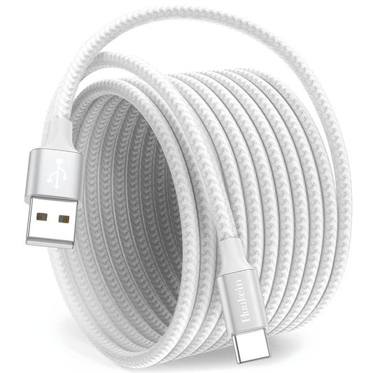 USB C kabelis 3m balts, Huukein, USB C uz USB A lādēšanas kabelis
