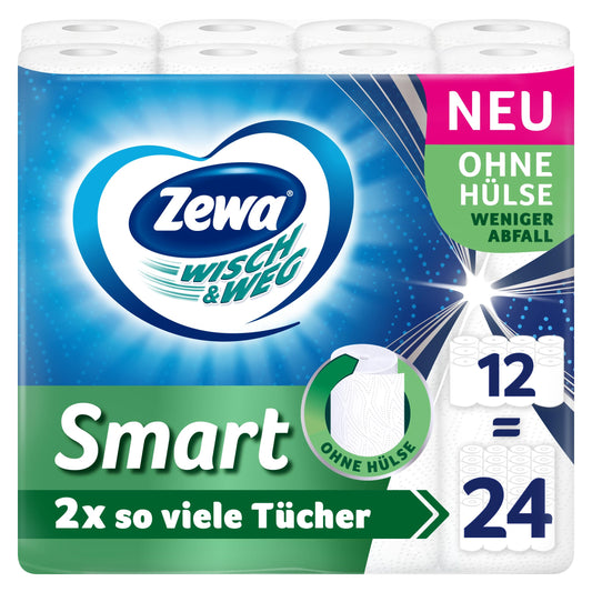 Papīra dvieļi Zewa Wisch&Weg Haushaltstücher Smart 3x4x90 loksnes