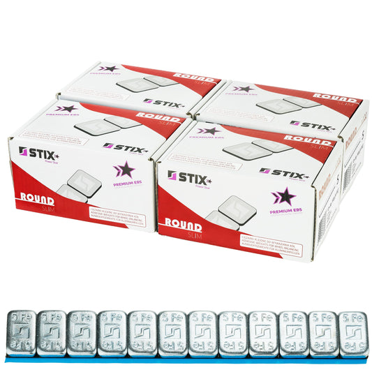 Stix līmējamie atsvari alumīnija diskiem cinks 60 g 12x5 g 200 gab. Rounded Slim