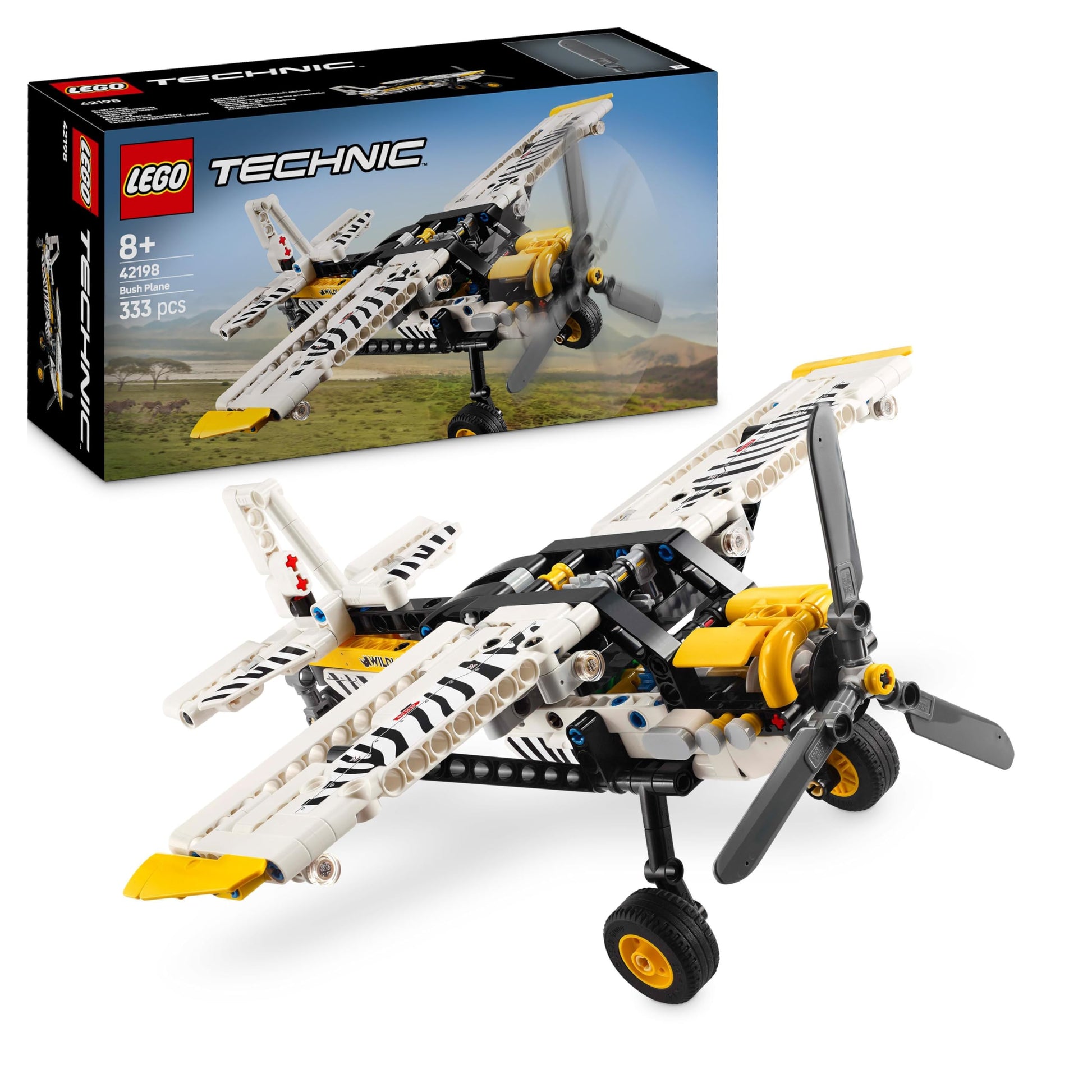 LEGO Technic propelleru lidmašīna - rotējošs propellers, 4 cilindru motors, rotaļlieta bērniem no 8 gadiem, dāvana.