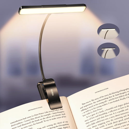 Lasāmā lampa Gritin 2026 Gen 2 ar klipsi, 32 acu saudzējošas pilna spektra LED