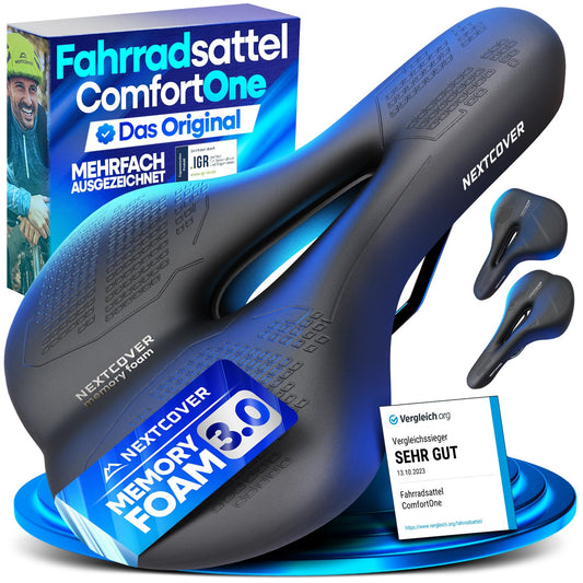 NEXTCOVER® velosipēda sēdeklis - Original - ar Memory-Foam 3.0 | maksimāls braukšanas komforts | ergonomisks velosipēda sēdeklis sievietēm un vīriešiem | ērts, mīksts sēdeklis vīriešiem un sievietēm