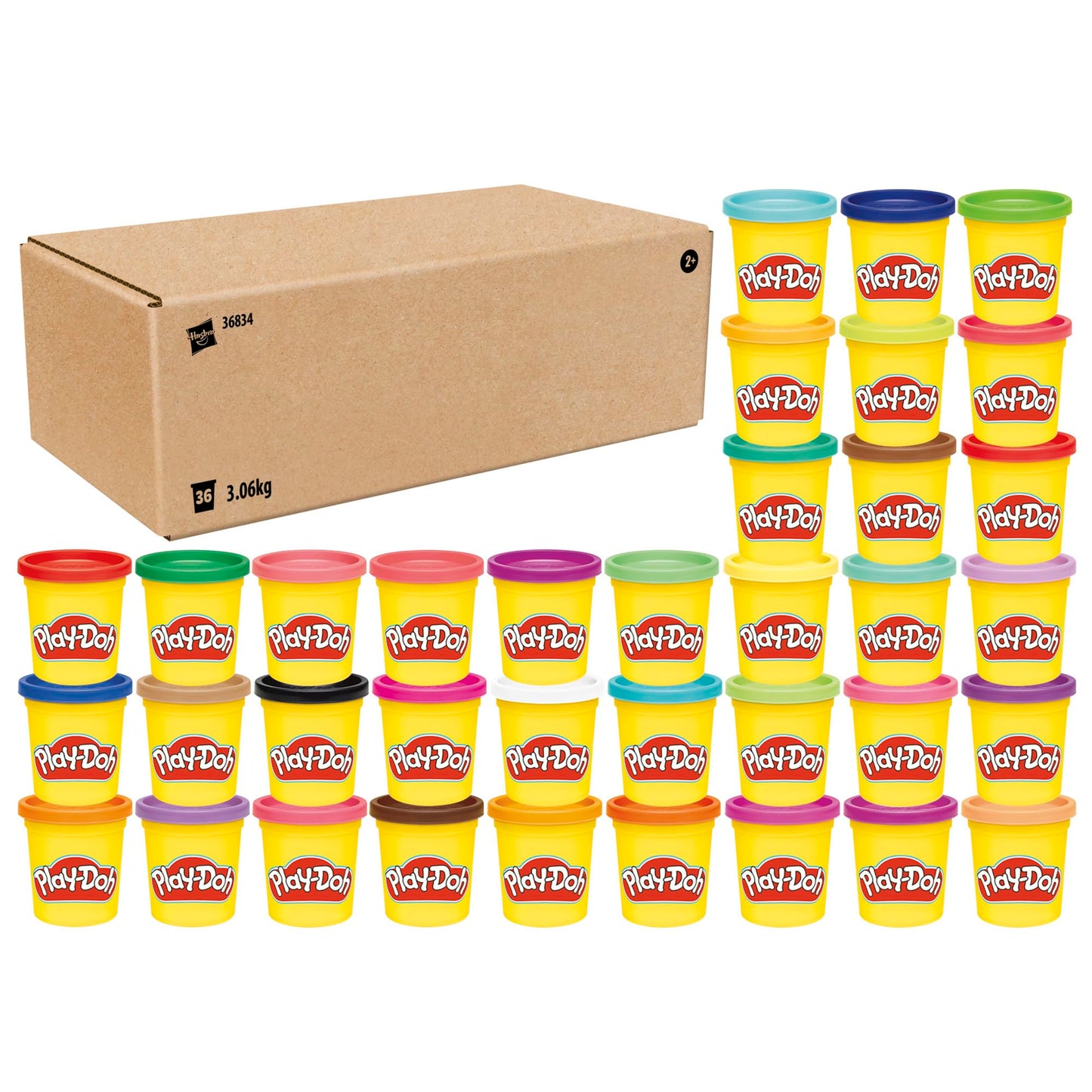 Modelēšanas masa Play-Doh 36 Mega Pack, radošām rotaļām, bērniem no 2 gadiem, 36 krāsu komplekts
