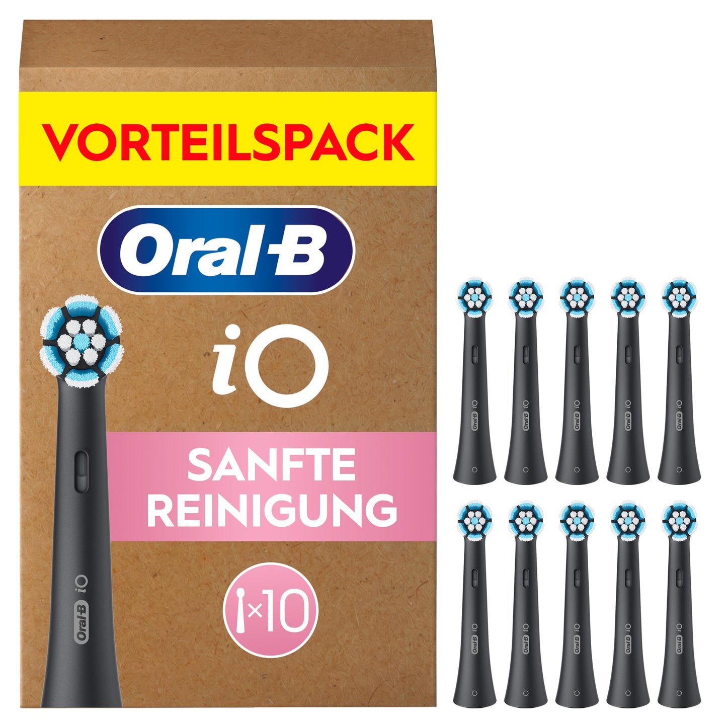 Oral-B iO uzliktās birstītes, maiga tīrīšana, melnas, 10 gab.