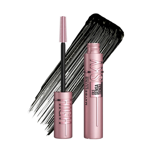 Skropstu tuša Maybelline New York Sky High īpaši garām un apjomīgām skropstām, Tower Flex birstīte, bambusa ekstrakts, Very Black