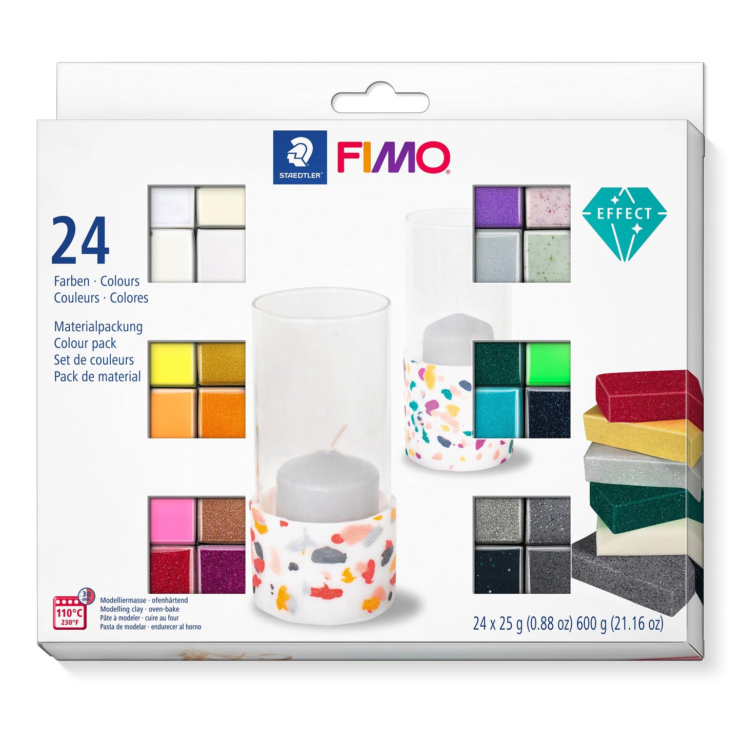 Modelēšanas masa STAEDTLER FIMO soft, cepeškrāsnī cietējoša, pamatkrāsās, 12 pusbloki pa 25g, sortētās krāsās, 8023 C12-1