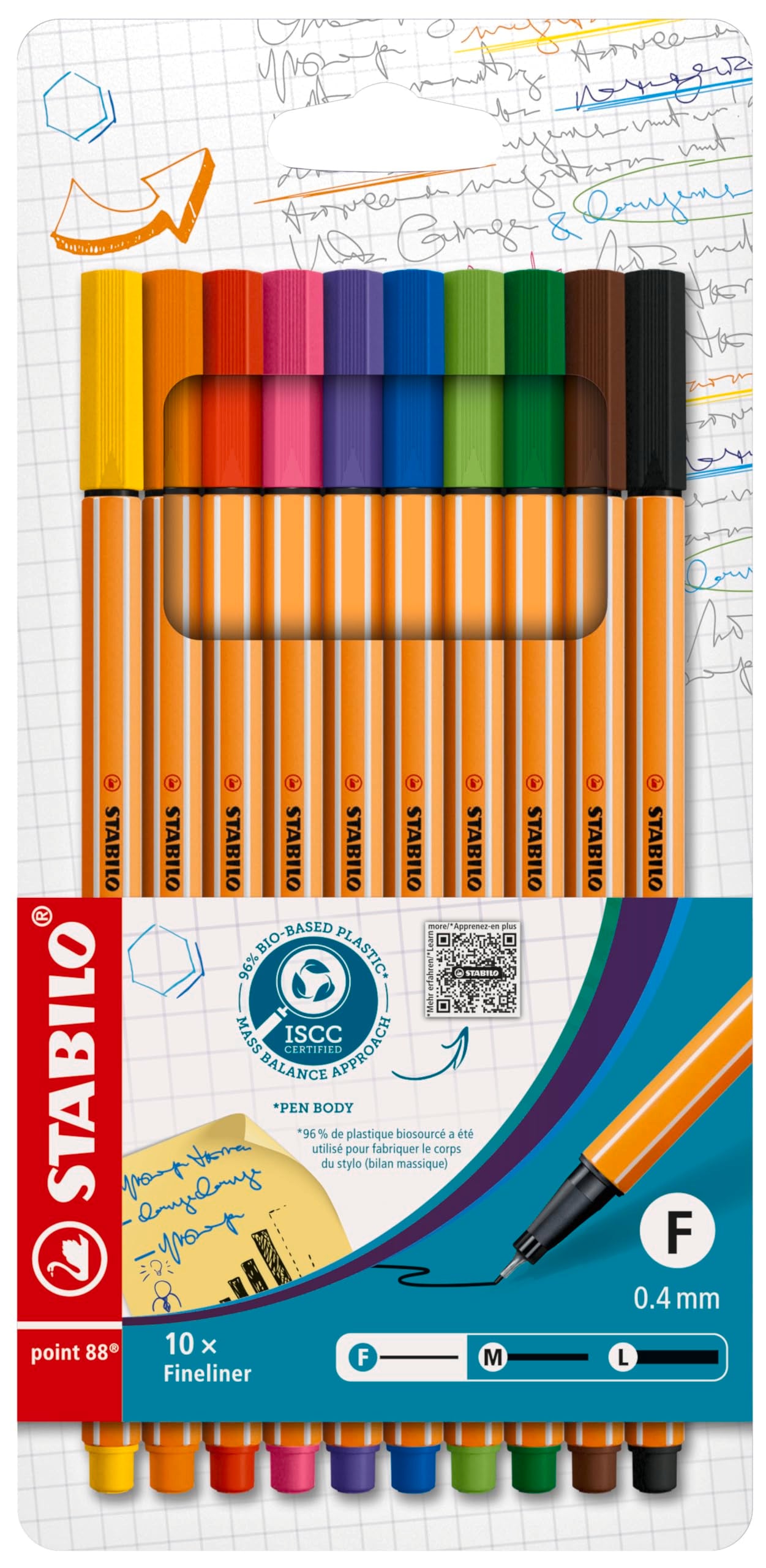 Fineliner STABILO point 88, precīzai rakstīšanai un zīmēšanai