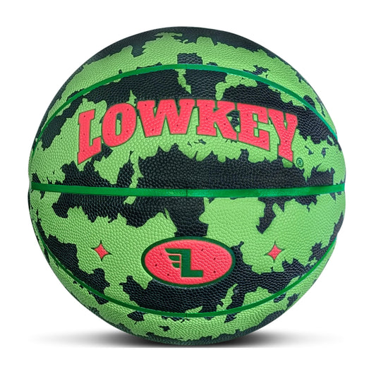 Basketbola bumba Lowkey Melon Basketball Grüße 7 iekštelpām un āram, melones dizains, neslīdošs pārklājums, lieliska saķere