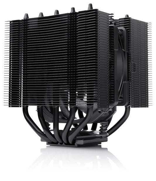 Noctua NH-D12L chromax.black - 120mm dual tower CPU cooler, sleek black design, efficient cooling performance.