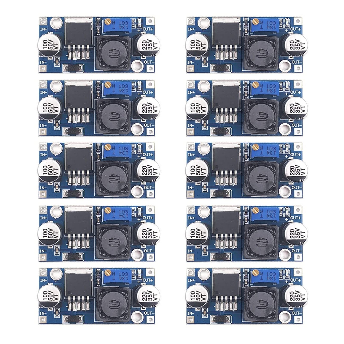 Sprieguma pārveidotājs Binghe 10 gab. DC-DC 3A Buck Converter, pazeminošais modulis, regulējams barošanas avots, 3.2-46V uz 1.25-35V