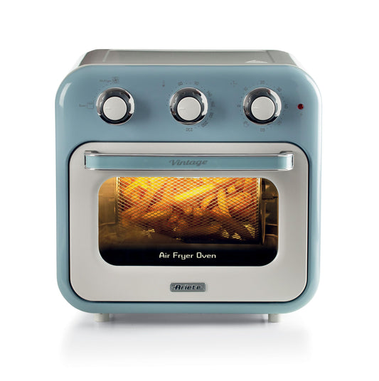 Ariete Vintage 4632 2-in-1 air fryer and oven - 16L capacity, stainless steel, 230°C, 60 min timer, double glazing, 1400W, sky blue
