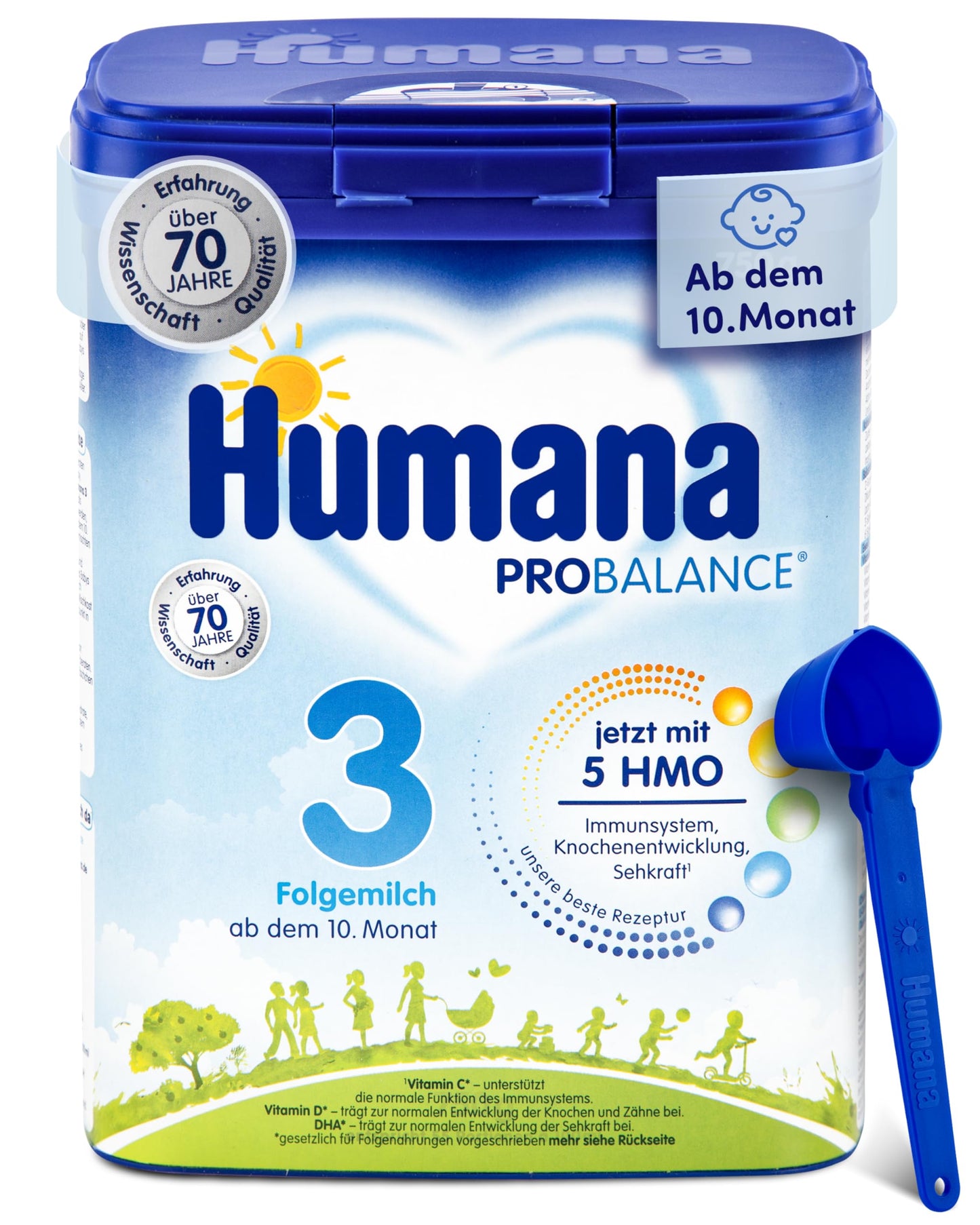 Mākslīgais piena maisījums Humana 3, 750g ar 5 HMO, dabiskai aizsardzībai, no 10. mēneša, 2 iepakojumu akcijas komplekts