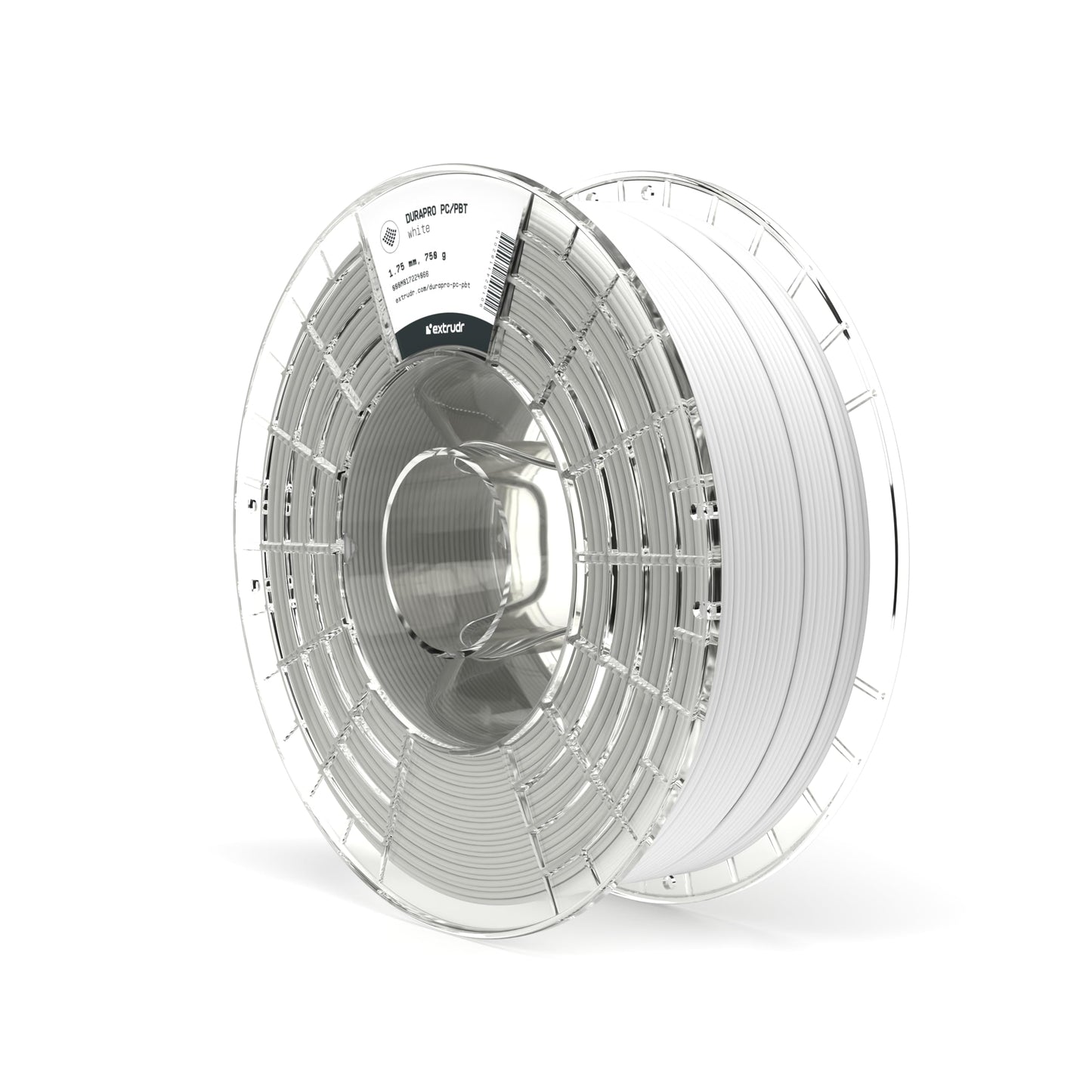 extrudr® DuraPro PC/PBT ø1.75mm (750gr) 'BALTS/WHITE' - Durable 3D printing filament, made in Austria.