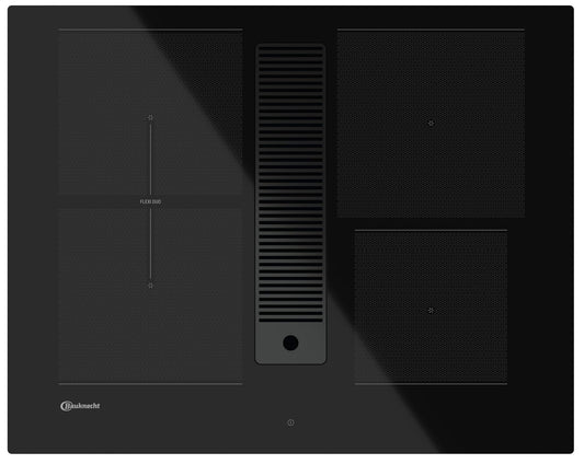Bauknecht BVH65 Venting Flexi/Indukcijas plīts ar integrētu tvaika nosūcēju/bez rāmja/ 4 elektroniski regulētas indukcijas gatavošanas zonas, ar turbo režīmu, no kurām viena ir flekszona/booster funkcija