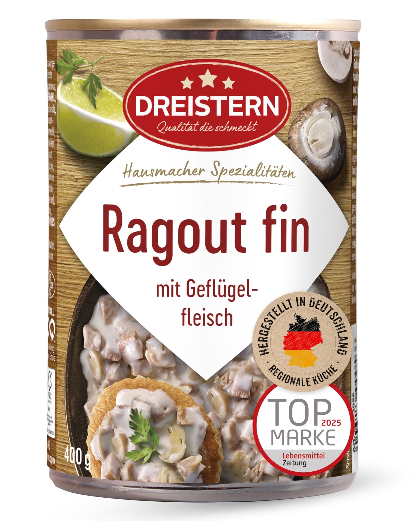 Ragū fin ar putnu gaļu un šampinjoniem DREISTERN, 400g