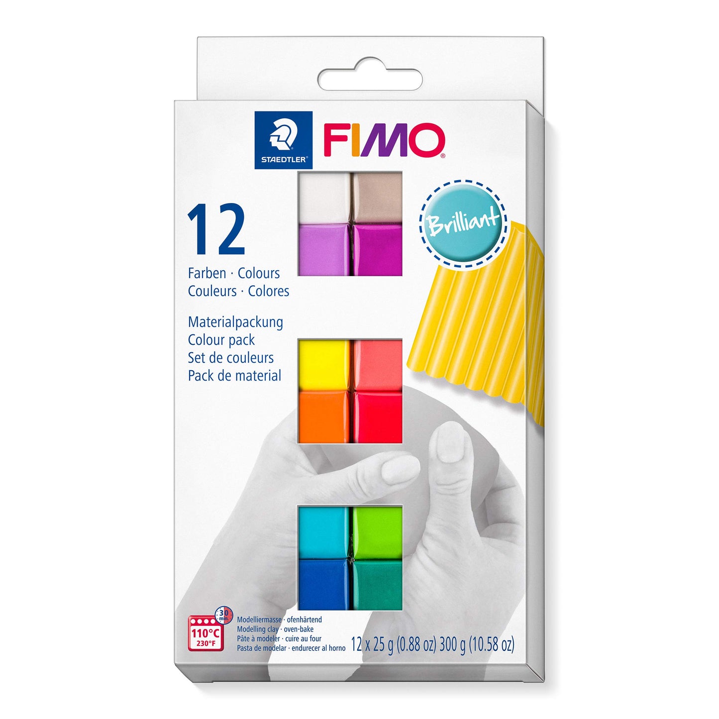 Modelēšanas masa STAEDTLER FIMO soft 8023 Colour Pack, 12 pusbloki, spilgtas krāsas