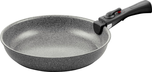 BALLARINI Torre frying pan, 24 cm, ceramic coating, induction compatible, removable handle, aluminum, silver