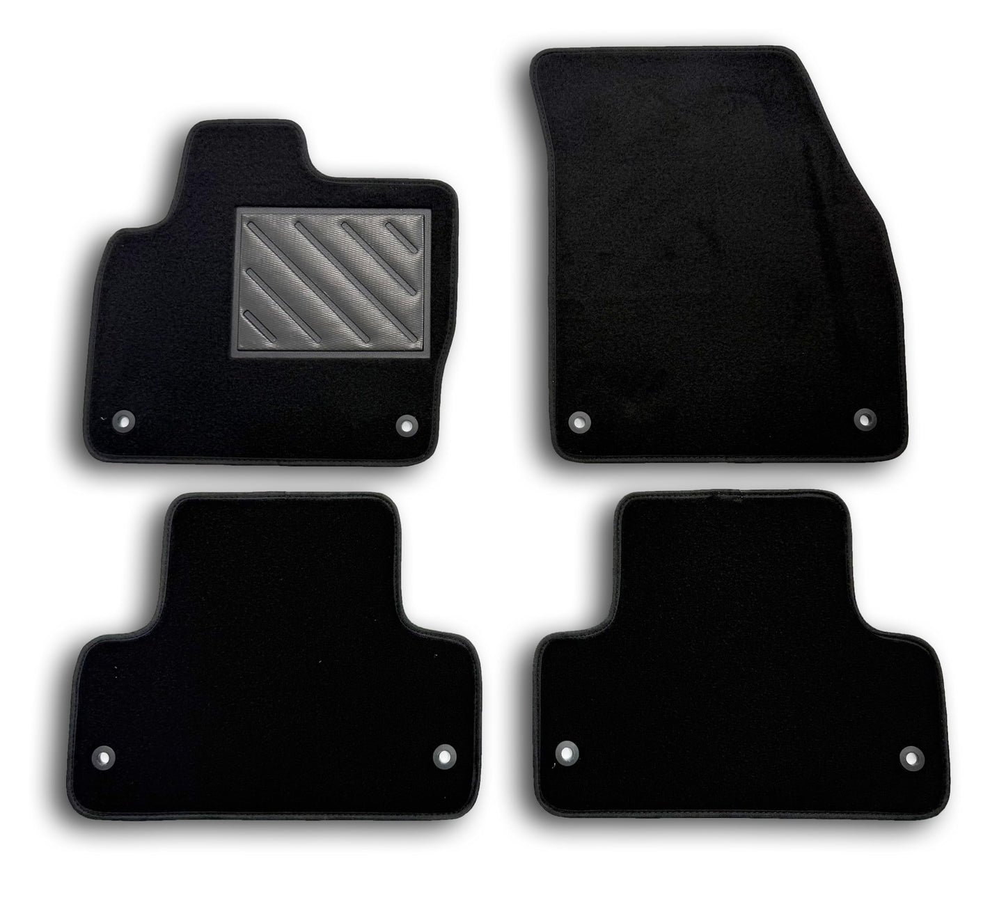 Paklāji Range Rover Evoque I 2011–2019, precīzi, neslīdoši, pastiprināta gumijas papēža spilventiņš un stiprinājuma pogas