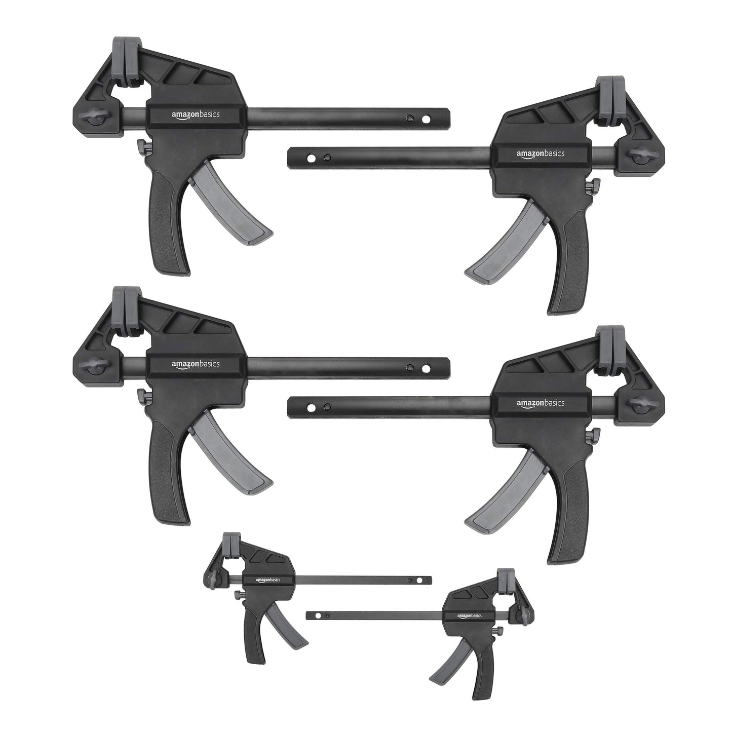 Vienroku spīlītes, 6 gab., 2 gab. 10,16 cm, 4 gab. 15,24 cm, melni pelēkas