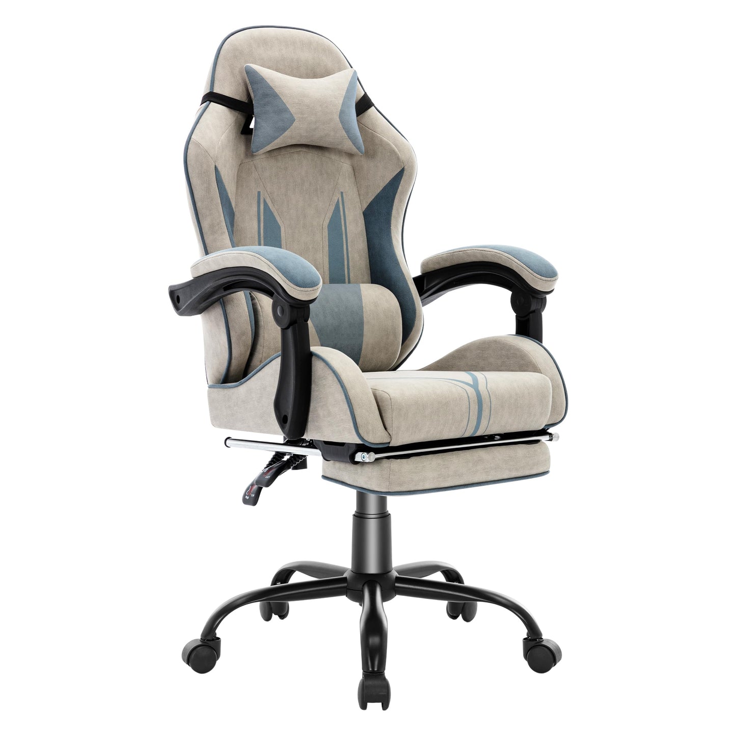 Gaming krēsls NSMAZXO ar kāju balstu, ergonomisks