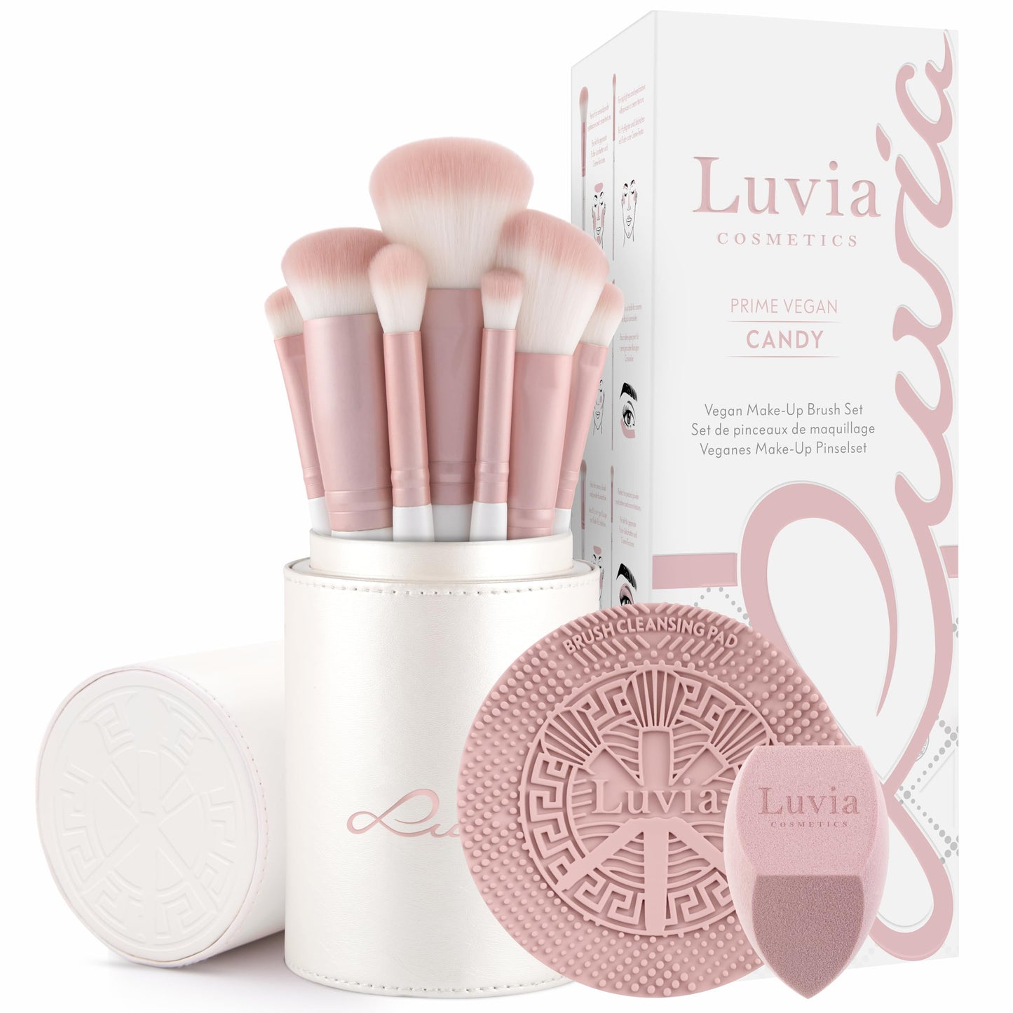Make-up otiņu komplekts LUVIA, 10 daļas, vegānisks, Candy Rosa/Perlmutt