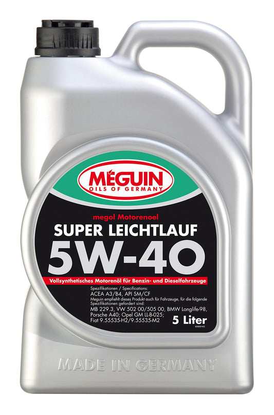 3. Meguin Megol Super Leichtlauf SAE 5W-40 pilnīgi sintētisks | 5 L | pilnīgi sintētisks motorolie | Art.-Nr.: 4809