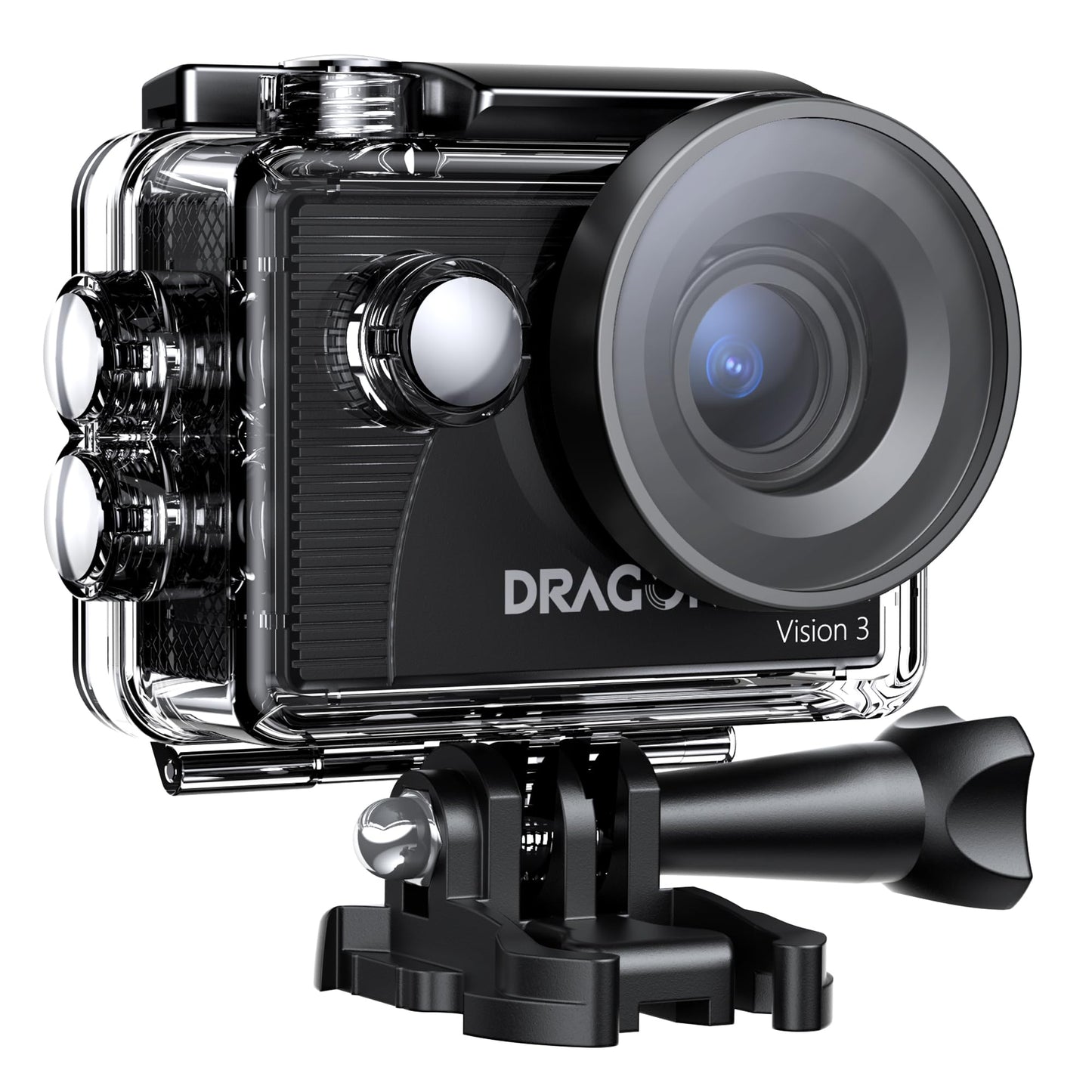 WOLFANG GA200 Action kamera 4K 24MP zemūdens kamera WiFi 40M ūdensizturīga EIS attēla stabilizators skārienekrāns ķiveres kamera 170° plaša leņķa videokamera (lādētājs, tālvadības pults, 2 akumulatori un piederumu komplekts)