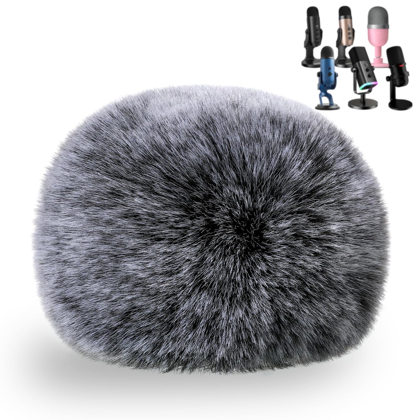 Mikrofona vēja aizsargs zealsound Blue Yeti, pelkā mikrofonu vāciņš, pūkains vēja aizsargs K66/Yeti/Yeti X/Blue Yeti Pro/AM8/SoloCast, melns