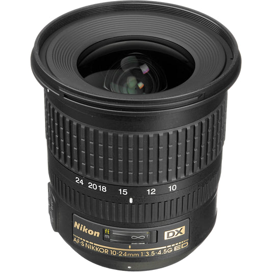 Nikon AF-S DX Nikkor 10-24mm 1:3,5-4,5G ED objektīvs (77 mm filtra vītne) melns