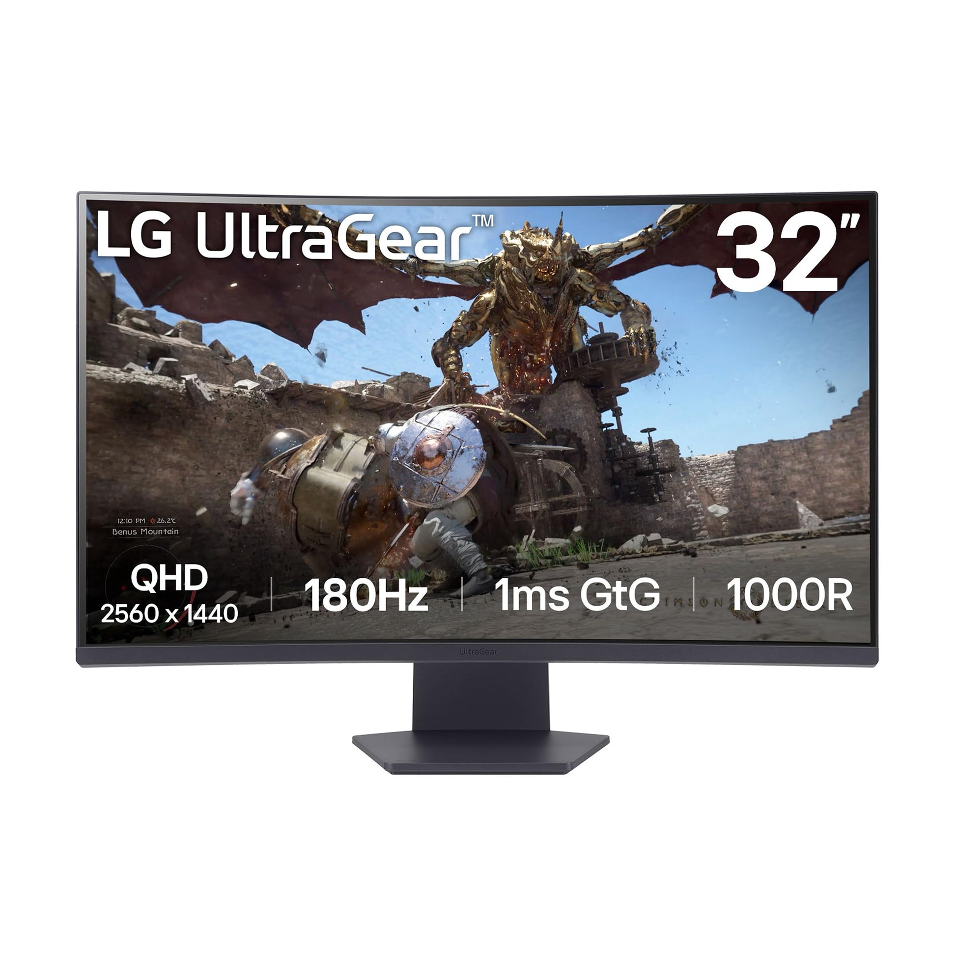 LG 32GS60QX-B.AEUQ UltraGear™ 32" QHD gaming monitor - 2560x1440, 180Hz, 1ms response, HDR10, AMD FreeSync, black