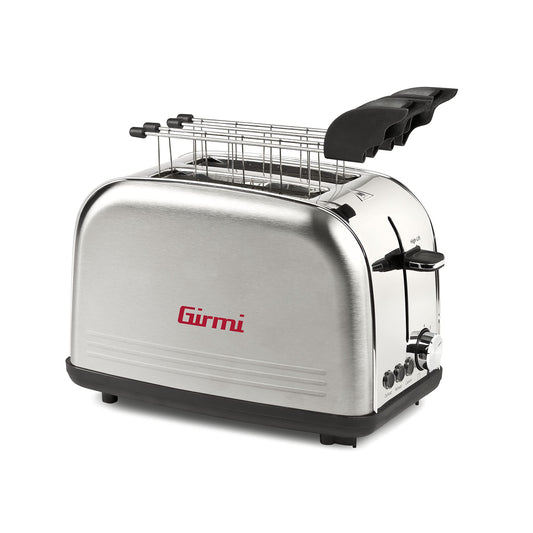 Girmi TP57 tosteris, 800 W, korpuss un knaibles no nerūsējošā tērauda, lieli sloti, taimeris, 8 gatavošanas līmeņi, automātiskā izslēgšanās, drupatu savācējs