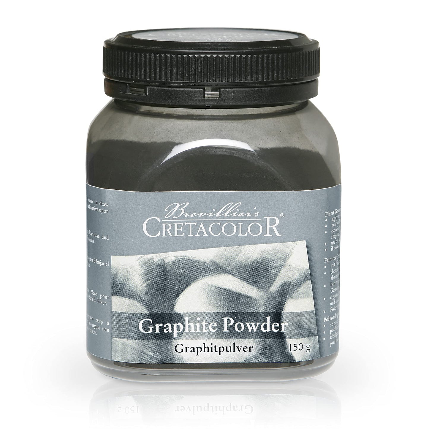 Grafīta pulveris Cretacolor | augstas kvalitātes mākslinieku pulveris plastmasas kārbā | 150 g