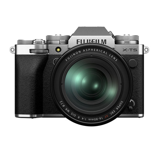 Fujifilm X-T5 sudrabs, FUJINON XF16-80mmF4 R OIS WR objektīva komplekts