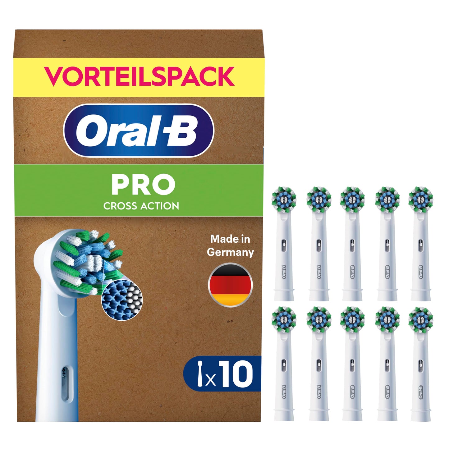 Oral-B uzgaļa birstītes PRO CrossAction, baltas, 10 gab.