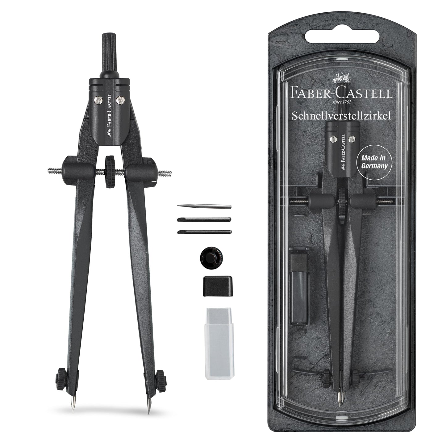 Cirkulis ar ātrās regulēšanas funkciju FABER-CASTELL Stream Blackstone, zīmuļa ieliktnis, 340 mm