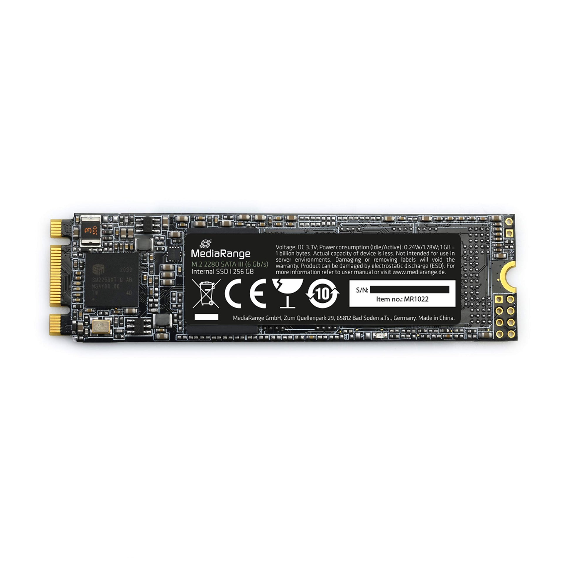 MediaRange iekšējais SSD 256GB - M.2 SATA Rev. 3.1, 3D-NAND, ideāls datoru un klēpjdatoru uzlabošanai.