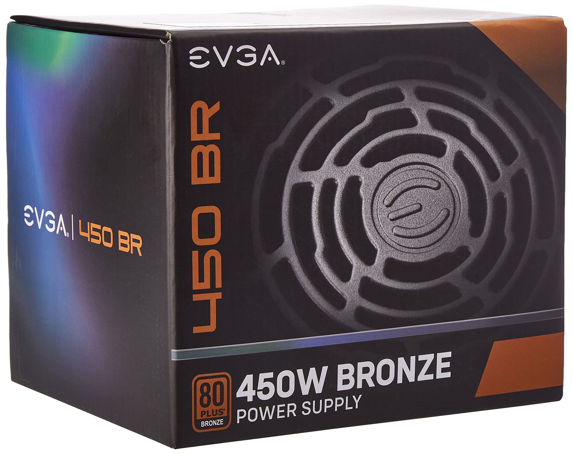 EVGA 450 BR - 80+ Bronze certified, 450W power supply, reliable performance, 3-year warranty, model 100-BR-0450-K2