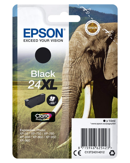 Epson C13T24314022 - Original black ink cartridge, high-quality printing, 1 pack.