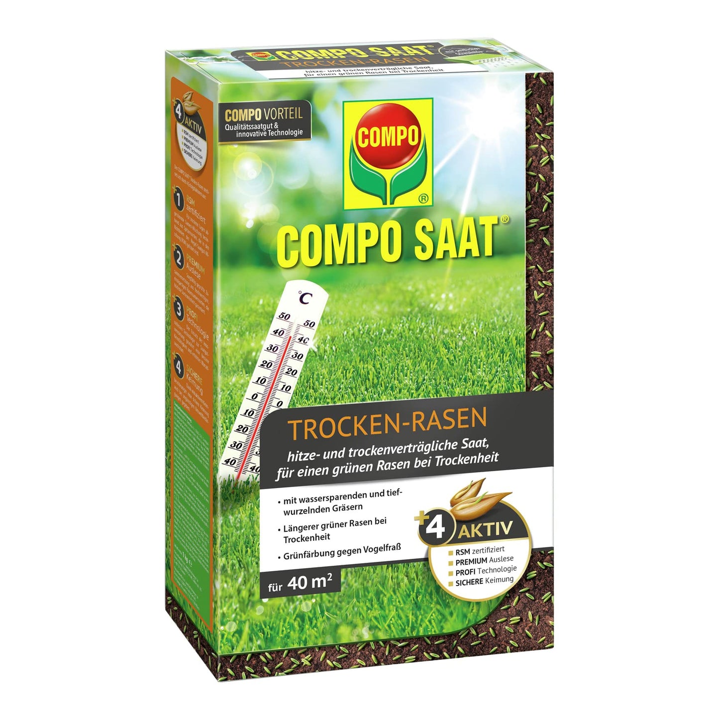 Zāliena sēklas COMPO SAAT sausām, saulainām vietām, 1 kg līdz 40 m²