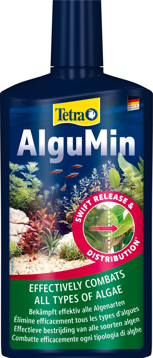 Tetra AlguMin - ātras iedarbības līdzeklis pret visu veidu aļģēm akvārijā, efektīvi novērš jaunu aļģu veidošanos, 500 ml pudele