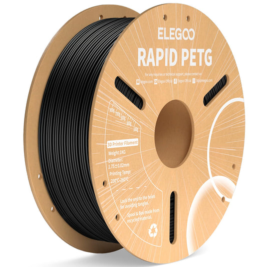 3D drukas filaments ELEGOO Rapid PETG 1.75mm, melns 1KG