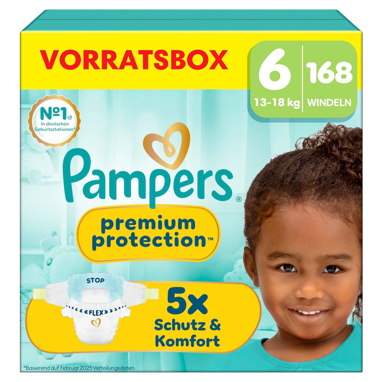 Pampers Premium Protection 6. izmērs, 168 autiņbiksītes, 13kg-18kg