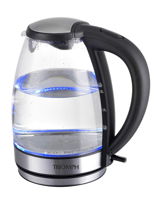 Triomph ETF1580 tējkanna - 1,7 l ar stikla krūzi, elegants dizains, ideāla tējas pagatavošanai.