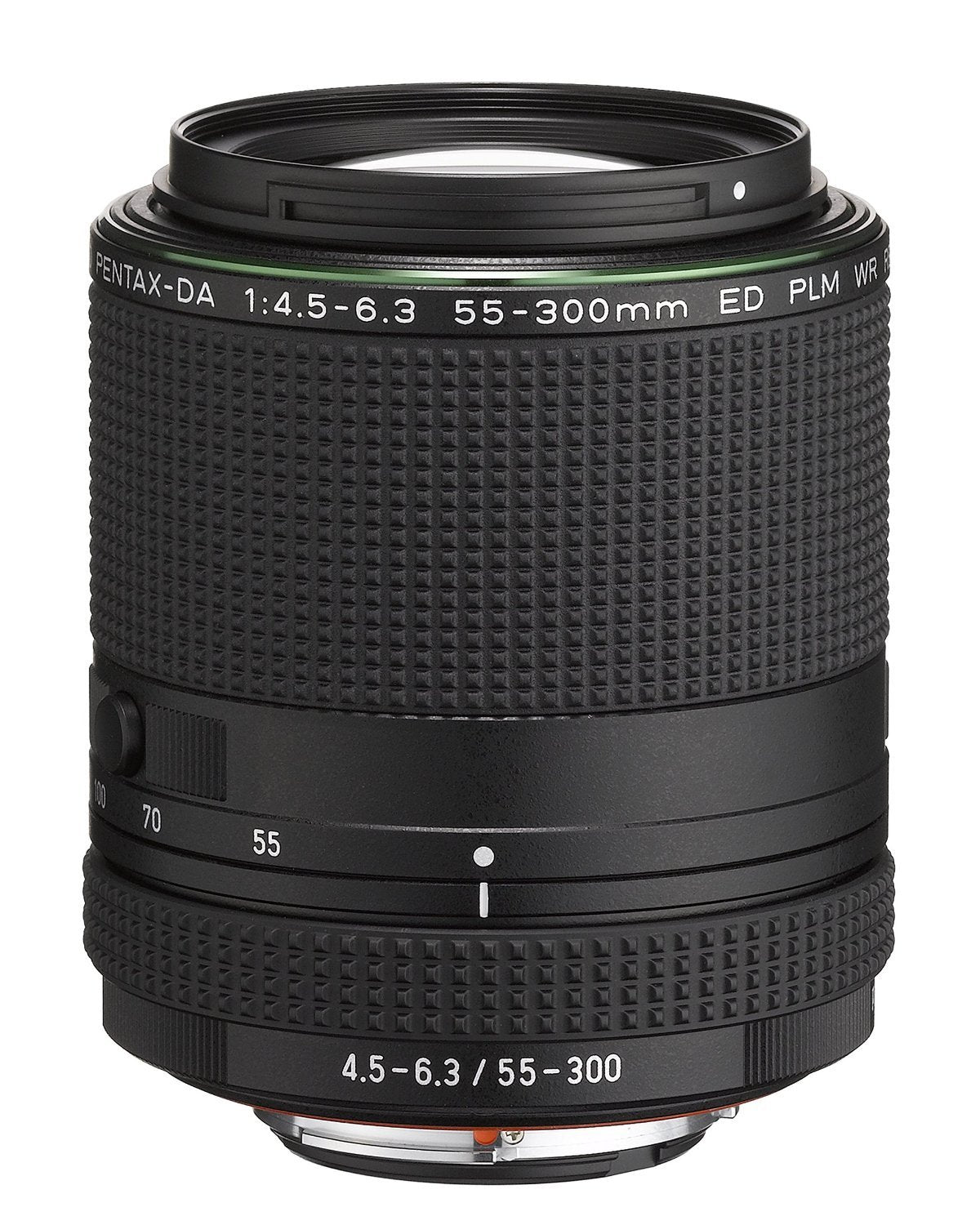 HD 21277 PENTAX-DA 55-300mm F4.5-6.3ED PLM WR RE telezoom objektīvs Ātrs un kluss AF darbs Laika apstākļiem izturīga konstrukcija Minimālā fokusa attālums 0,95 metri Kompakts un viegls