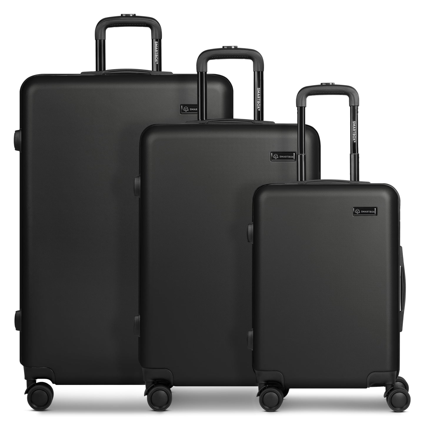 Čemodānu komplekts SMARTBOX, 3 daļas, cietais ABS korpuss, 4 dubultie ritenīši