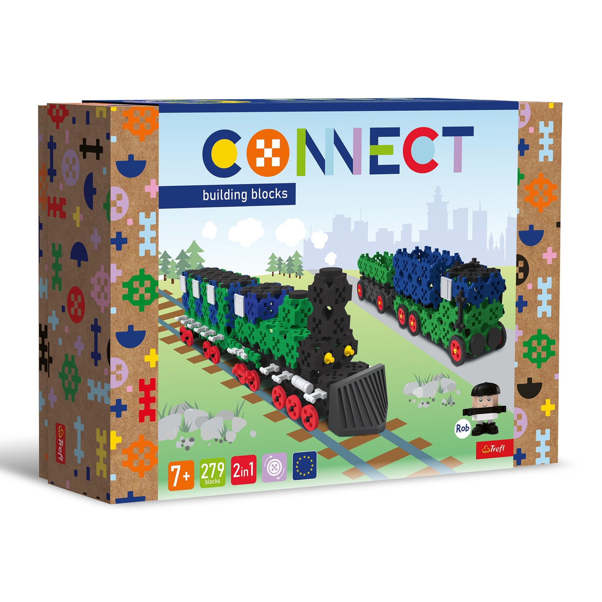 Connect 61976 2in1 Train/Truck Set - 279 pieces, 274 figures, colorful building blocks for ages 7 and up.