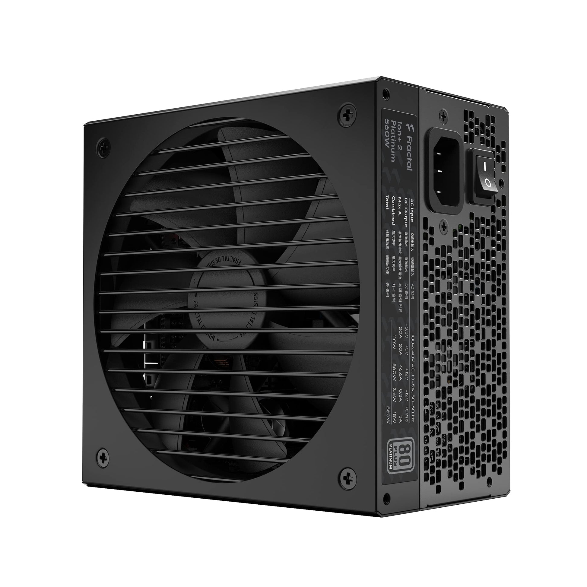 Fractal Design Ion+ 2 Platinum 560W - 80 Plus Platinum, fully modular, compact ATX power supply, FD-P-IA2P-560-EU