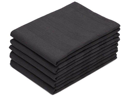 Virtuves dvieļi ZOLLNER, 5 gab., 50x70 cm, kokvilna, ļoti uzsūcoši un izturīgi, grafīta krāsā, līdz 60°C, ēdināšanas kvalitāte, OEKO-TEX sertificēti