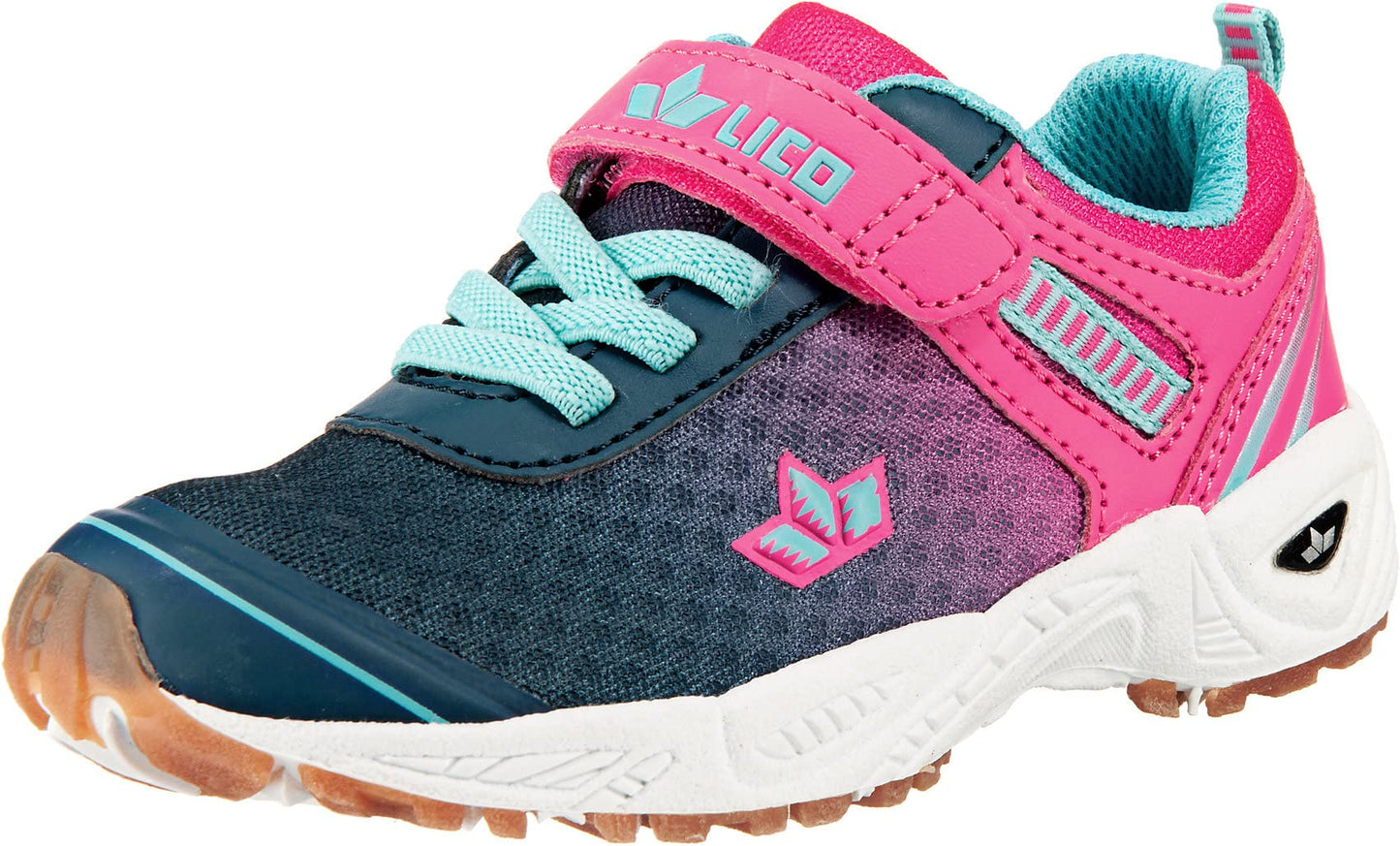 Bērnu iekštelpu sporta apavi Lico Unisex Kinder Barney, Navy Pink Türkis, 36 EU